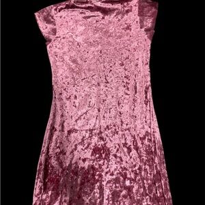 San Joy Blush Velvet Midi Dress